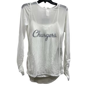 SAN DIEGO CHARGERS NFL Double Team tank cami mesh overlay Couture NWT SZ L